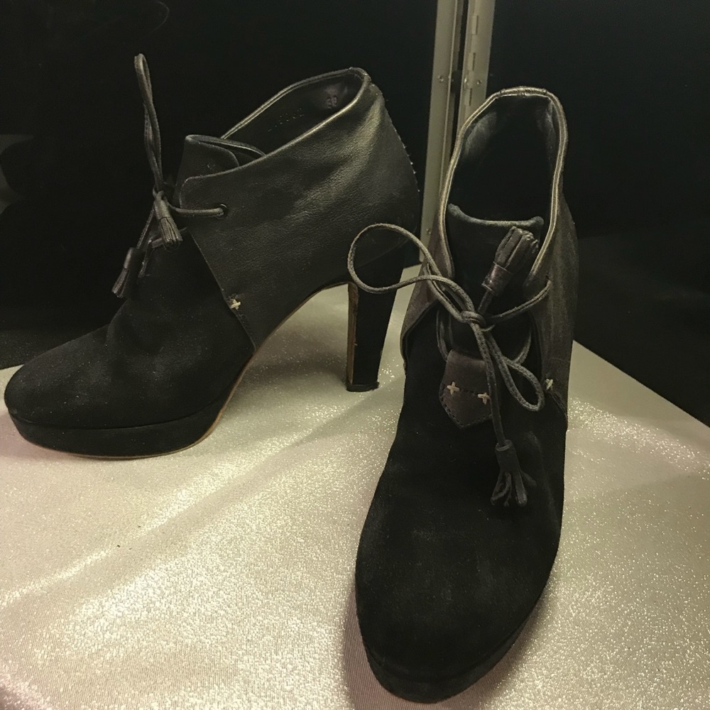 Rag and Bone Black Suede 3” Bootie Pumps